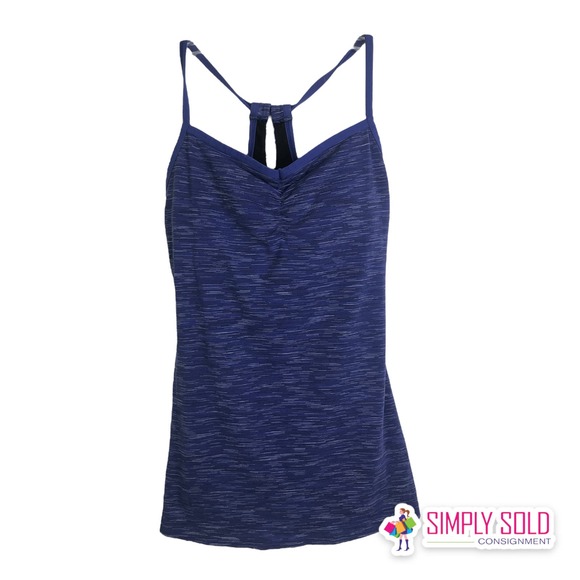 lucy Tops - Womens LUCY Powermax Hatha Collection Shelf Bra Tank Top Yoga Blue S